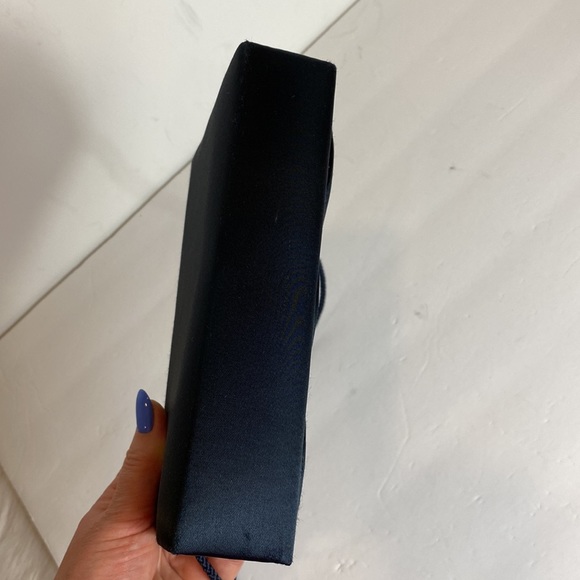 Sasha New York navy satin evening purse. - Picture 4 of 11